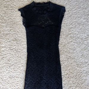 Black lace bodycon dress